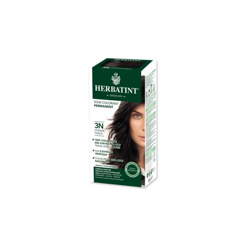 HERBATINT 3N CHATAIN FONCE  teinture capillaire sans ammoniaque enrichie aux extraits végétaux