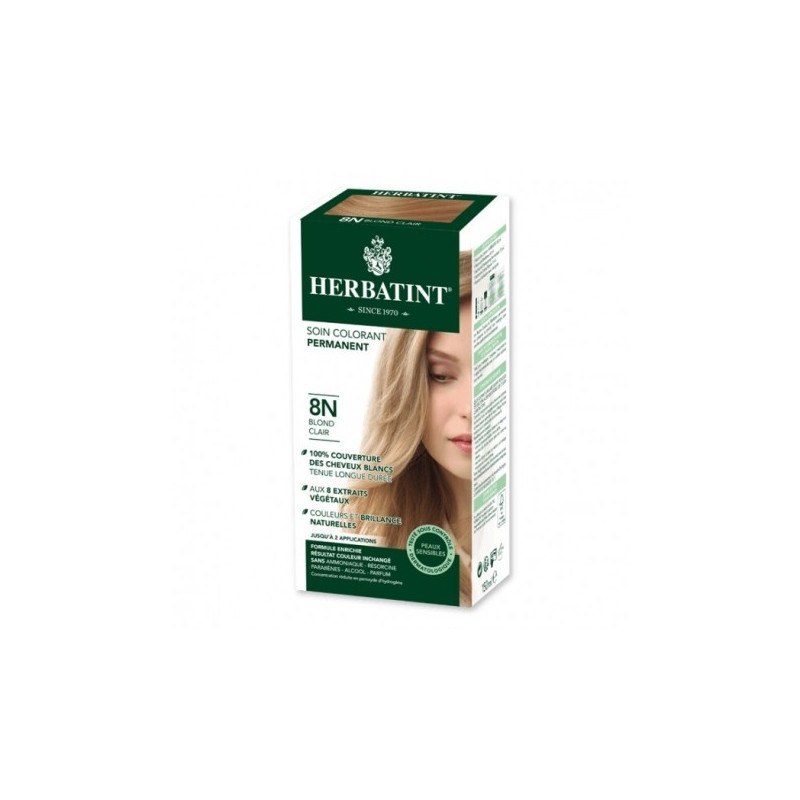 HERBATINT 8N BLOND CLAIR teinture capillaire sans ammoniaque enrichie aux extraits végétaux