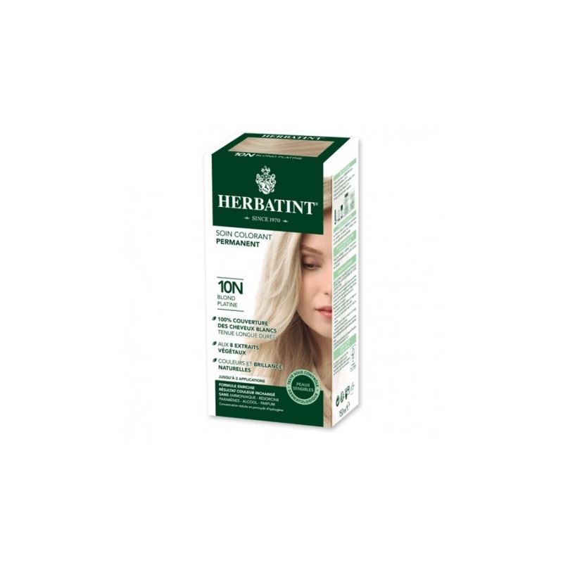 HERBATINT 10N BLOND PLATINE teinture capillaire sans ammoniaque enrichie aux extraits végétaux HERBATINT 10N BLOND PLATINE teinture capillaire sans ammoniaque enrichie aux extraits végétaux