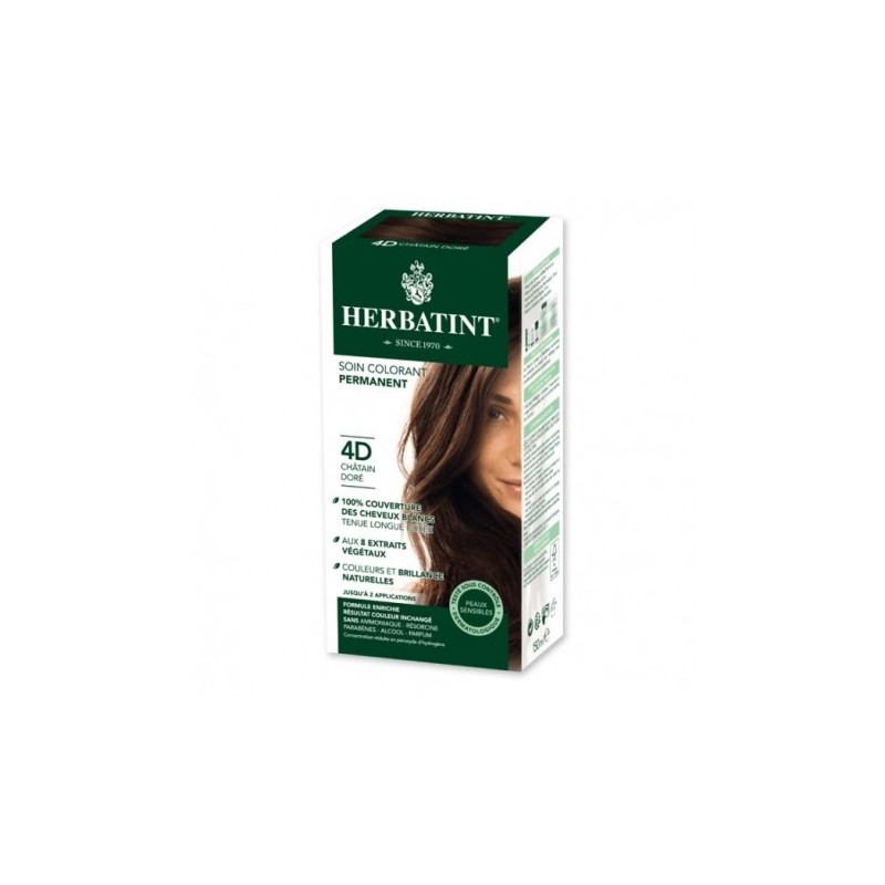 HERBATINT 4D CHATAIN DORE teinture capillaire sans ammoniaque enrichie aux extraits végétaux HERBATINT 4D CHATAIN DORE teinture capillaire sans ammoniaque enrichie aux extraits végétaux