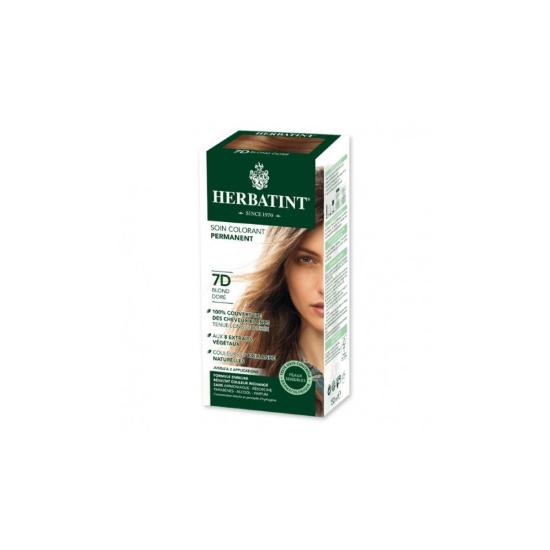 HERBATINT 7D BLOND DORE teinture capillaire sans ammoniaque enrichie aux extraits végétaux HERBATINT 7D BLOND DORE teinture capillaire sans ammoniaque enrichie aux extraits végétaux