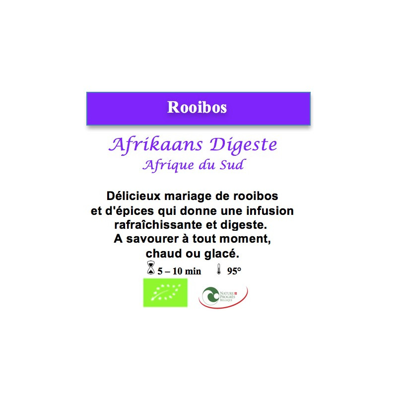 ROOIBOS Afrikaans Digeste Afrique du Sud ROOIBOS Afrikaans Digeste Afrique du Sud