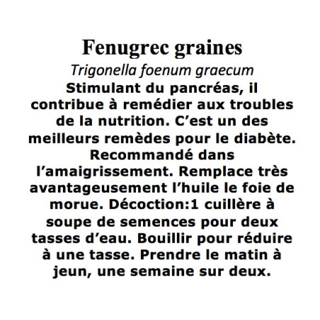 FENUGREC GRAINES 100GR Trigonella foenum graecum