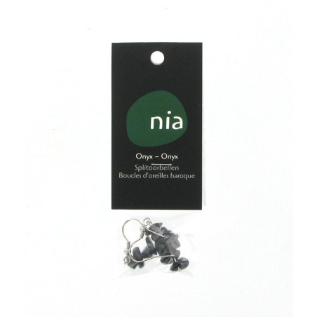 Boucles d'oreilles baroque Onyx   NIA