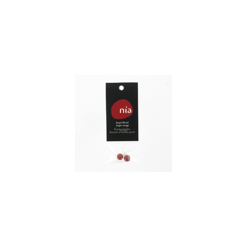 Boucle d'oreille perle Jaspe Rouge NIA
