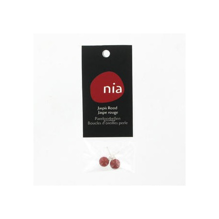 Boucle d'oreille perle Jaspe Rouge NIA