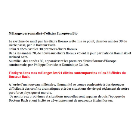 N° 71 Dévalorisation mélange d'Élixirs Floraux Européens Bio & Fleurs de Bach