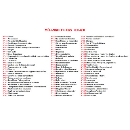 Fleurs de Bach n° 96 Douleurs Musculaires chroniques Tensions Musculaires