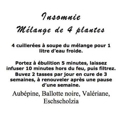 Insomnie mélange de 4 Plantes 100 gr
