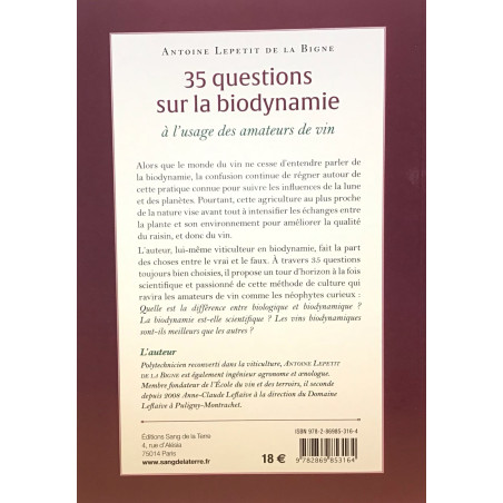 35 question sur la biodynamie Antoine Lepetit De La Bigne