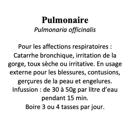 Pulmonaire  Pulmonaria officinalis 100gr