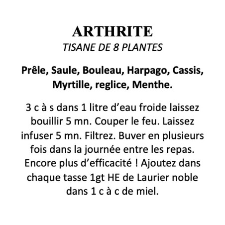 ARTHRITE TISANE DE 8 PLANTES 100gr