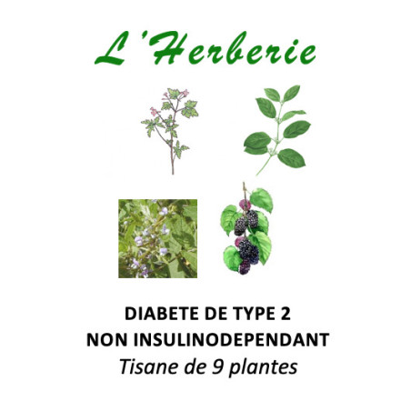 DIABETE DE TYPE 2 NON INSULINODEPENDANT Tisane de 9 plantes 100gr
