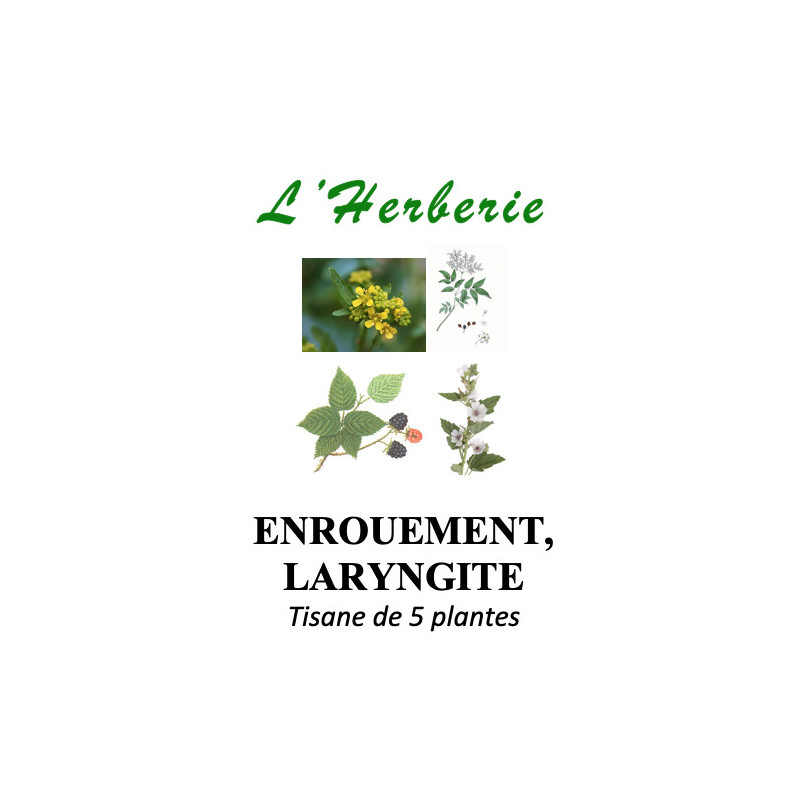 ENROUEMENT, LARYNGITE Tisane de 5 plantes 100g
