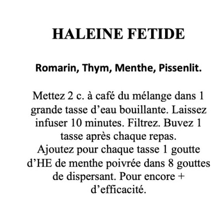 HALEINE FETIDE TISANE DE 4 PLANTES 100g