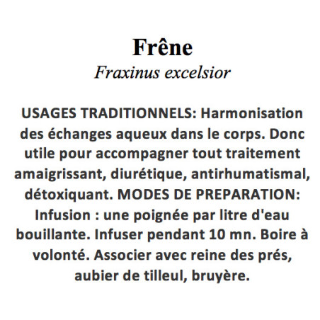 Frêne – Écorce (100 g) – Fraxinus excelsior