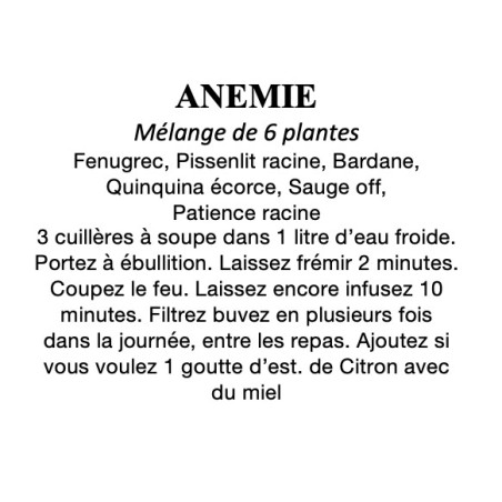 ANEMIE Mélange de 6 plantes 100 gr