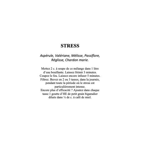 STRESS Mélange de 6 plantes Tisanes 100 gr