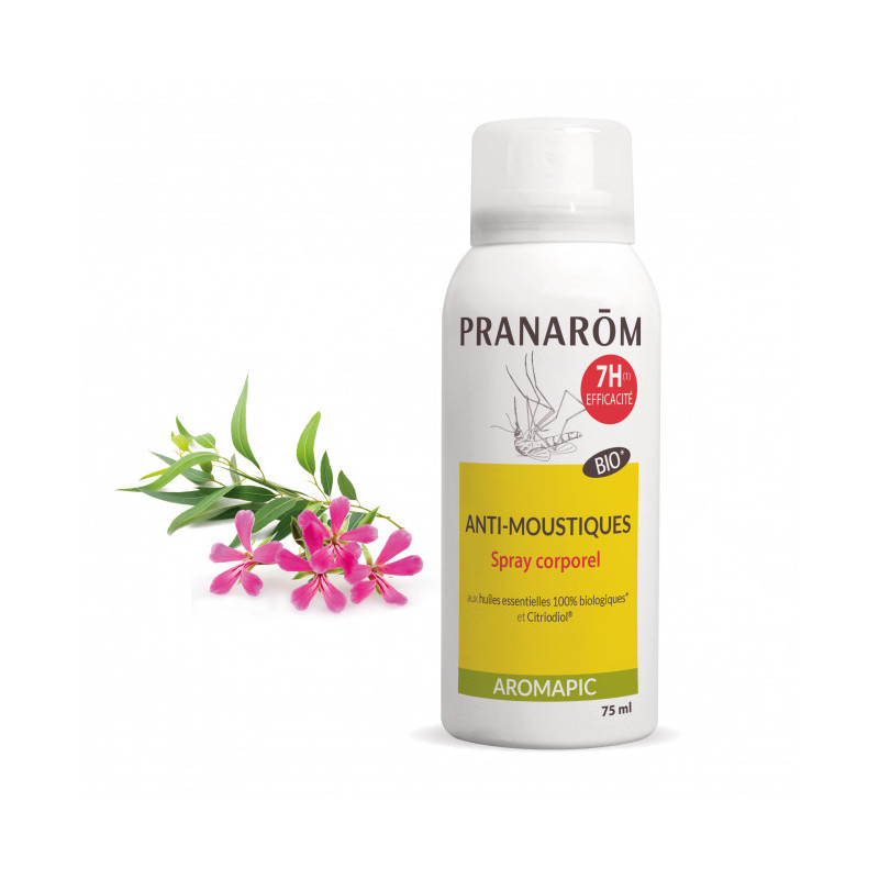 Spray Corporel - Anti-moustiques Aux huiles essentielles 100% biologiques et Citriodiol Spray Corporel - Anti-moustiques Aux huiles essentielles 100% biologiques et Citriodiol