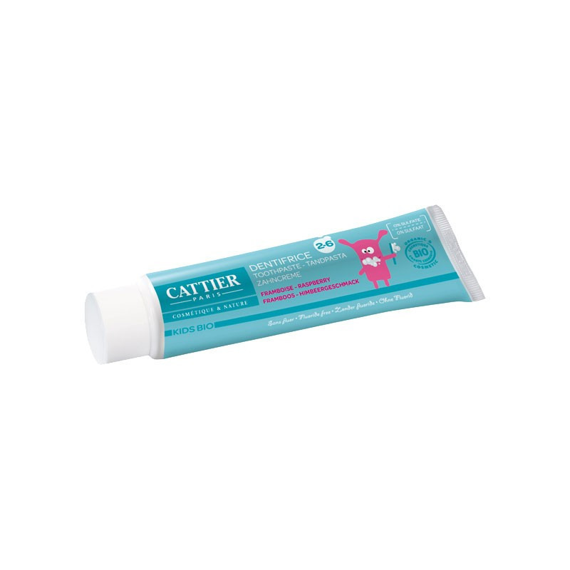 DENTIFRICE 2-6 ANS - GOÛT FRAMBOISE BIO - 50 ML - CATTIER DENTIFRICE 2-6 ANS - GOÛT FRAMBOISE BIO - 50 ML - CATTIER