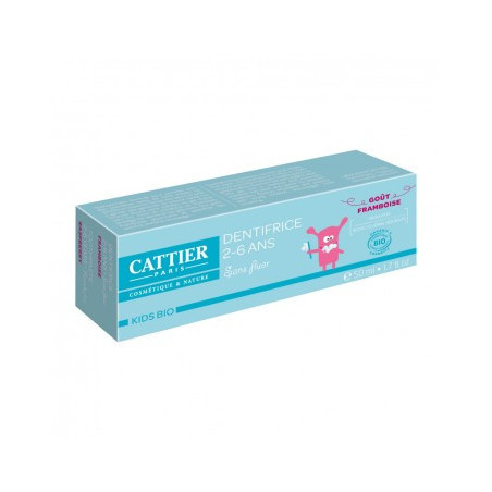 DENTIFRICE 2-6 ANS - GOÛT FRAMBOISE BIO - 50 ML  -  CATTIER