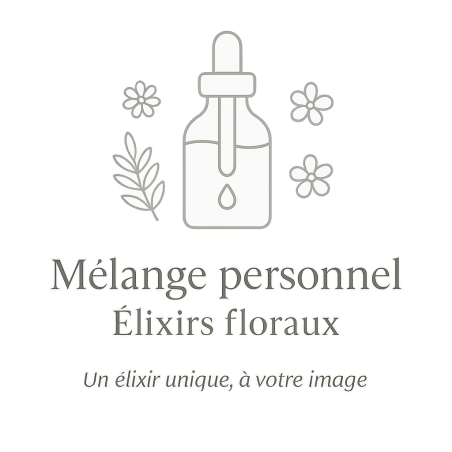 Mélange personnel – Élixirs floraux (Fleurs de Bach, Deva, Californien, L’Herberie)
