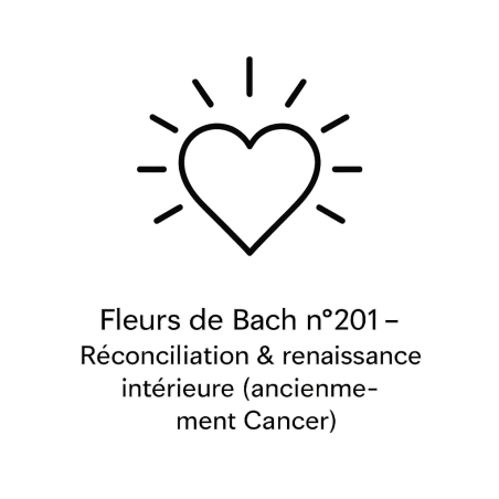 Fleurs de Bach n°201 – Réconciliation & renaissance intérieure (anciennement « Cancer »).