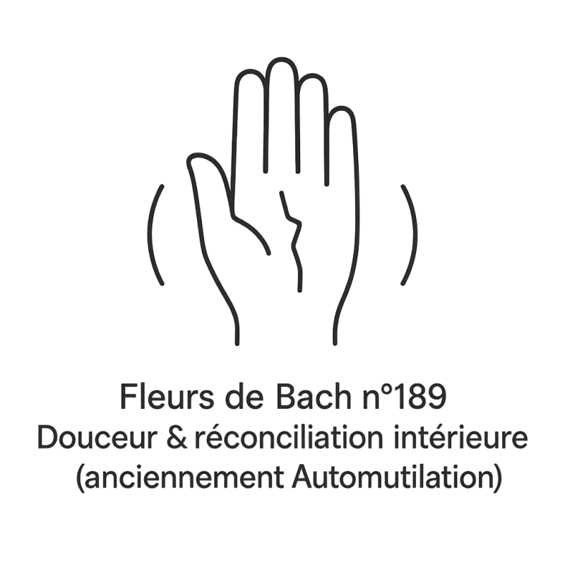 Fleurs de Bach n°189 – Douceur & réconciliation intérieure (anciennement « Automutilation »).