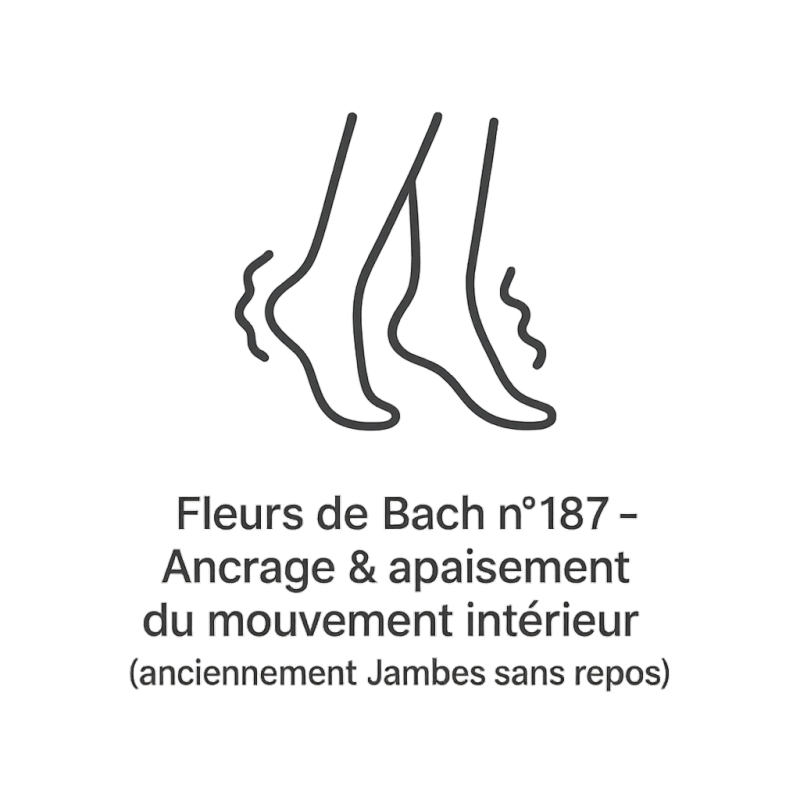 Fleurs de Bach n°187 – Ancrage & apaisement du mouvement intérieur (anciennement « Jambes sans repos »)